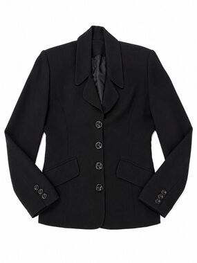 AYHAN Black Structured Blazer Jacket Women’s Size 36 Career Minimalist Chic